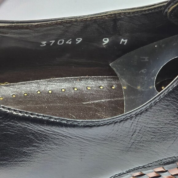 Rangoni Firenze Men's Black Leather Woven Oxfords, Sz 9M - Picture 7 of 10